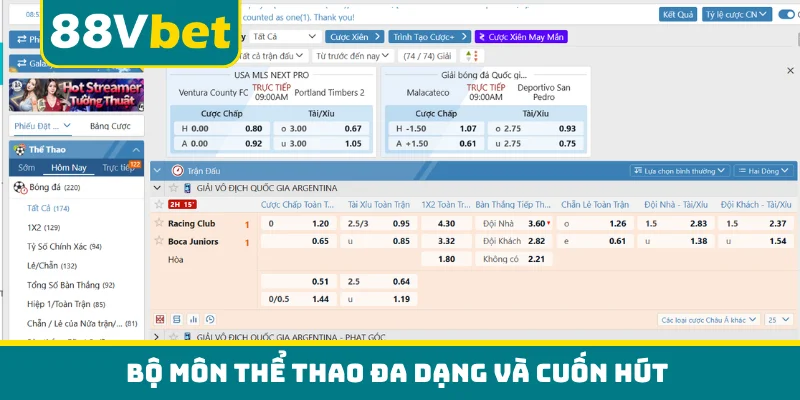 Bộ môn thể thao đa dạng và cuốn hút