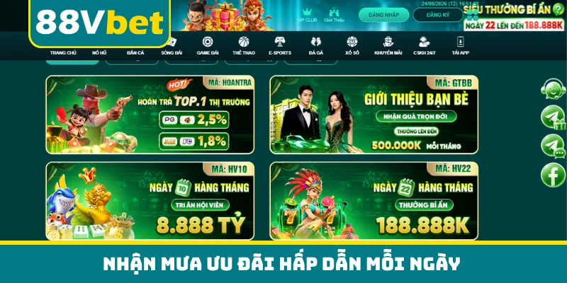Nhận mưa ưu đãi hấp dẫn mỗi ngày