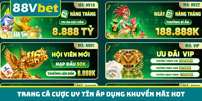 Trang cá cược uy tín áp dụng khuyến mãi hot